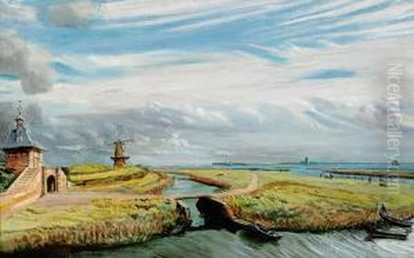 The Dalense Poort At Gorinchem Oil Painting by Marius J. Richters