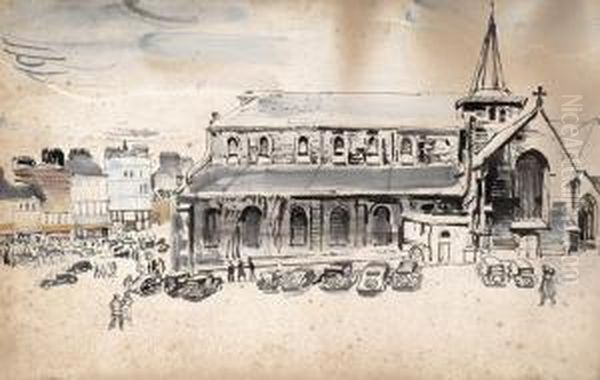Boulogne Place Dalton Oil Painting by Marius J. Richters