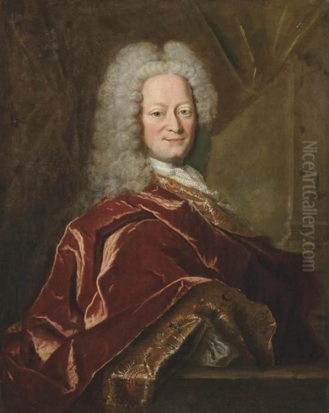 Portrait Of A Gentleman Oil Painting by Hyacinthe Rigaud