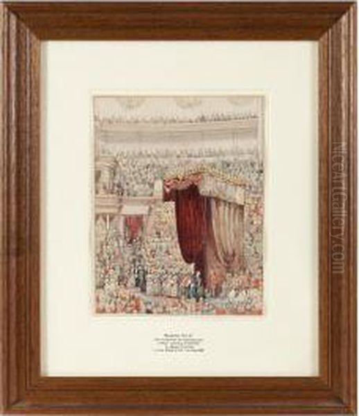 The Ceremony Of The Opening Of The Colonial Exhibition By Queen Victoria Oil Painting by Thomas Riley