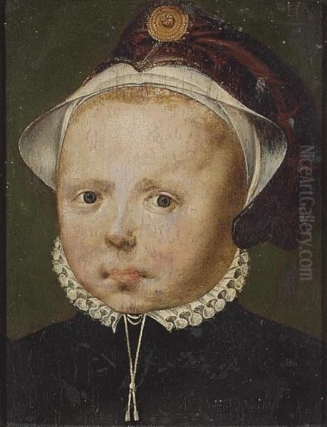 Portrait Of A Boy, Bust-length, In A Cap Oil Painting by Ludger Tom Ii Ring