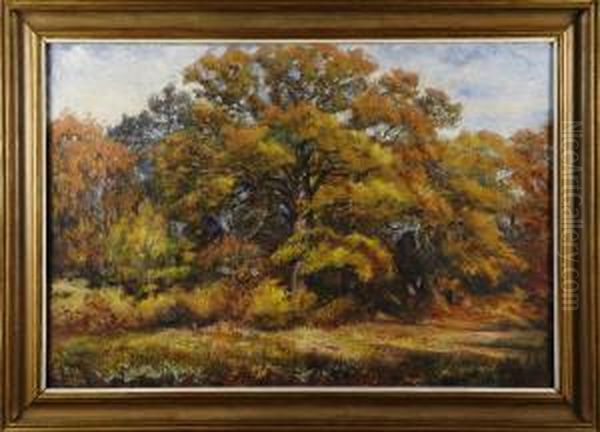 Hostlandskap Pa Lidingo Oil Painting by Algot Viktor Ringstrom
