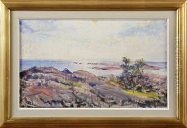 Kustmotiv Oil Painting by Algot Viktor Ringstrom