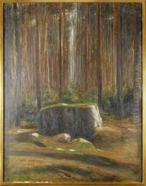 Skogslandskap Oil Painting by Algot Viktor Ringstrom