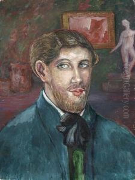 Autoportrait Oil Painting by Nikolaj Pavlovic Rjabusinskij