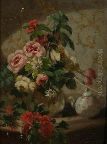 Bloemstilleven Oil Painting by Henri Robbe