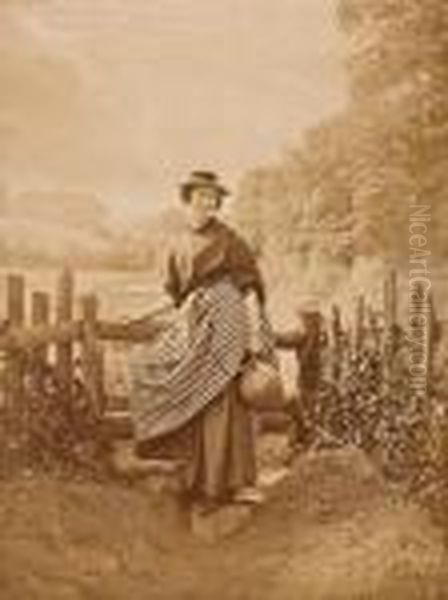 Waiting At The Stile Oil Painting by Henry Peach Robinson