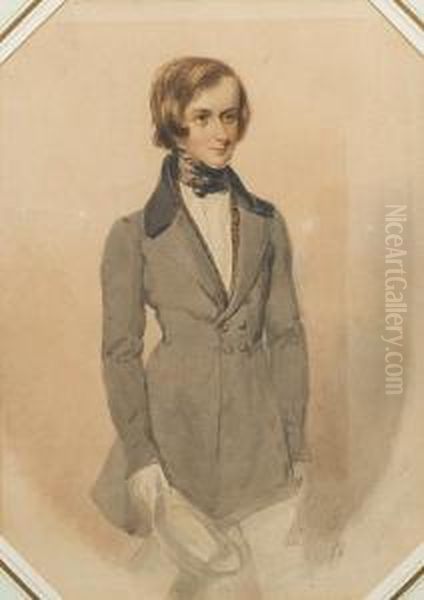 A Gentleman Oil Painting by Simon Jacques Rochard
