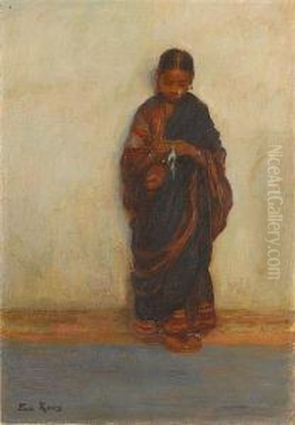 Young Girl Oil Painting by Eva Roos