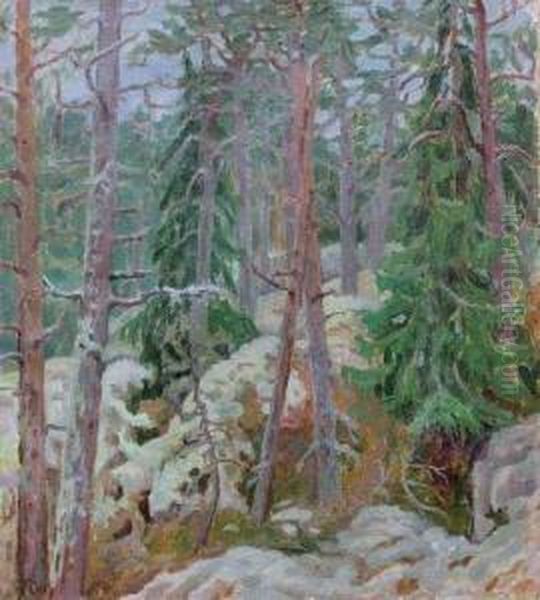 Foret En Hiver Oil Painting by Wanda Reikchmann Roose