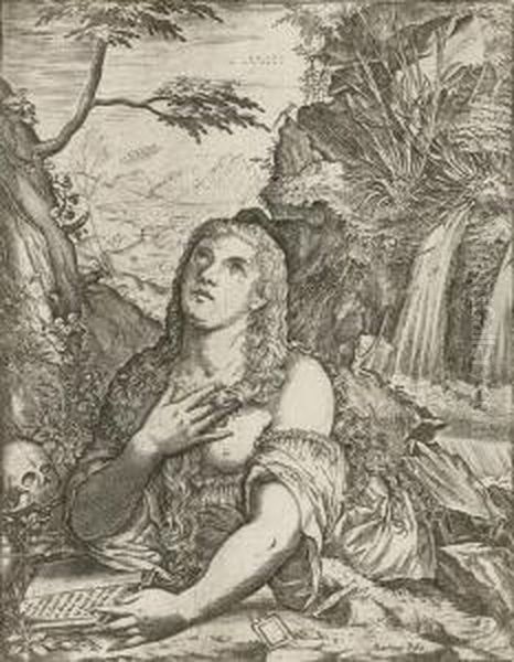 The Penitent Magdalene Oil Painting by Martino Rota