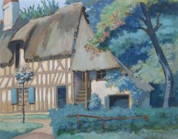 Chaumiere Normande Oil Painting by Auguste Roubille