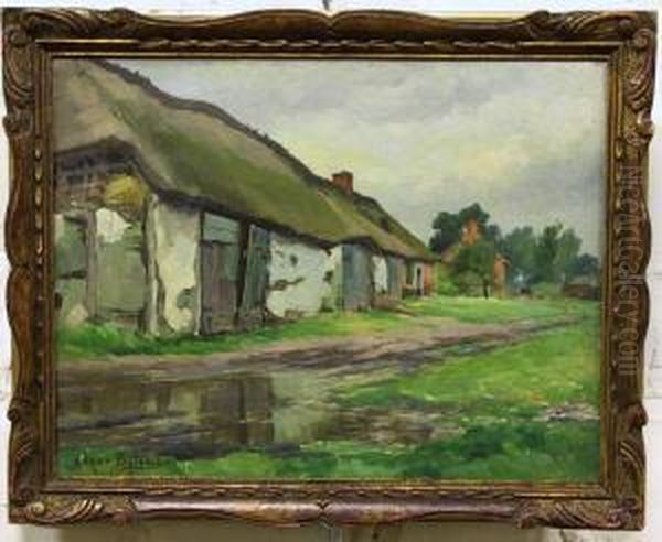 Boerderij In Roeselare Oil Painting by Arthur Edgar Rowe