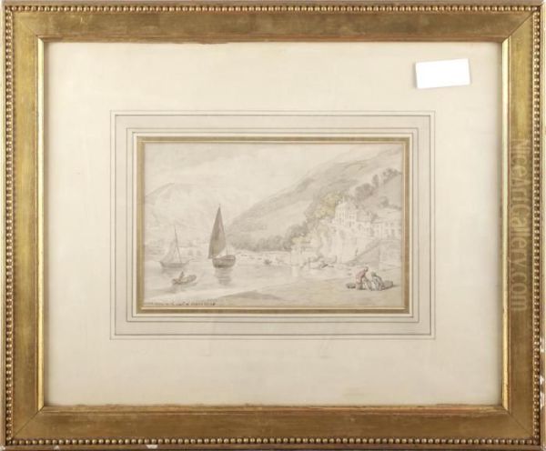 Lynmouth On The Coast Of North Devon Oil Painting by Thomas Rowlandson