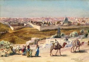 Jerusalem Landscape With Caravan Of Camels Jerusalem Landscape With Caravan Of Camels