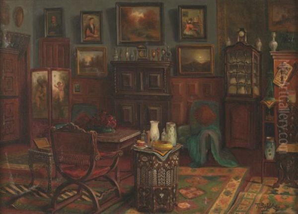 Vue D'un Interieur Oil Painting by Franz Sablitzky