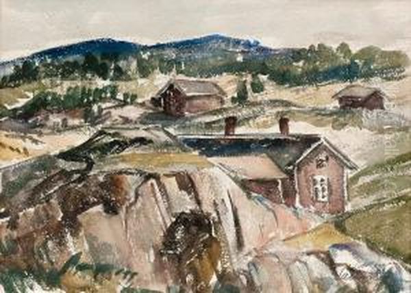 Houses. Oil Painting by Tyko Sallinen