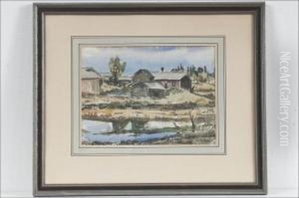 Pihapiiri - Gardsplan Oil Painting by Tyko Sallinen