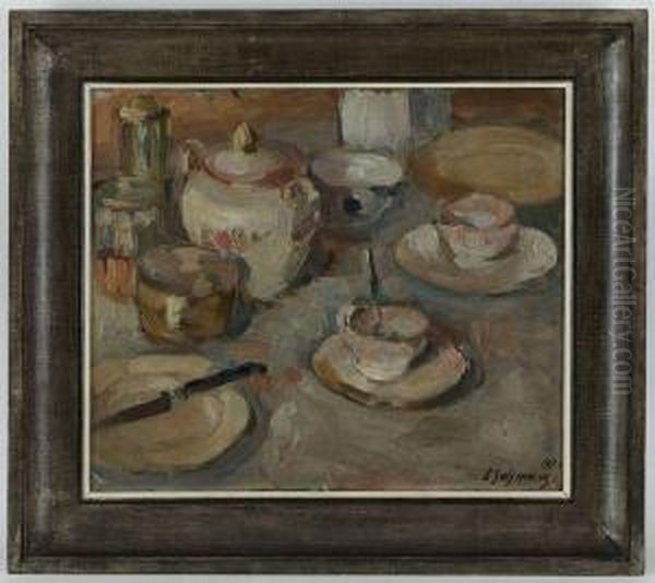 Nature Morte Oil Painting by Louis Henri Salzmann