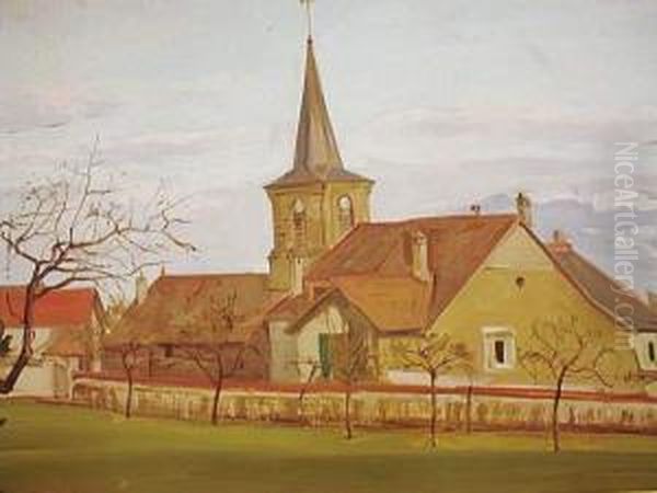 Henri, Eglise De Village Oil Painting by Louis Henri Salzmann