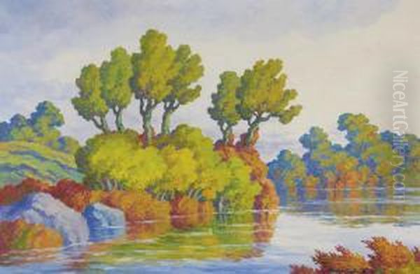 Autumn Symphony (smoky Hill River, Kansas) Oil Painting by Sven Birger Sandzen