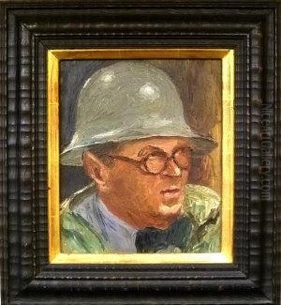 Portrait Of A Man In A Pith Helmet Oil Painting by Pietro Sansalvadore