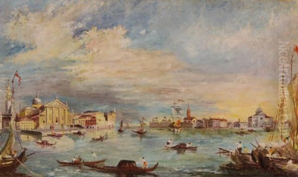 Santa Maria Della Salute Venice Oil Painting by Marceliano Santa Maria Sedano