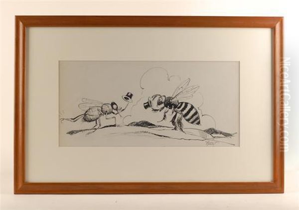 Are Flies The Same As Bees? Oil Painting by Tony Sarg