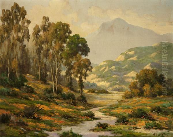 Eucalyptus And Wildflower Landscape Oil Painting by Herbert Sartelle