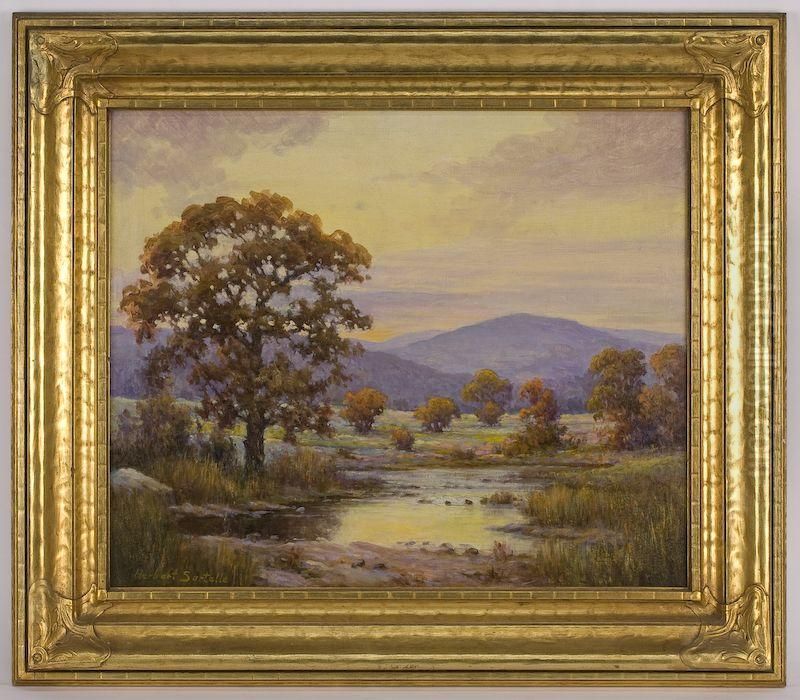 A Mountain Landscape Oil Painting by Herbert Sartelle