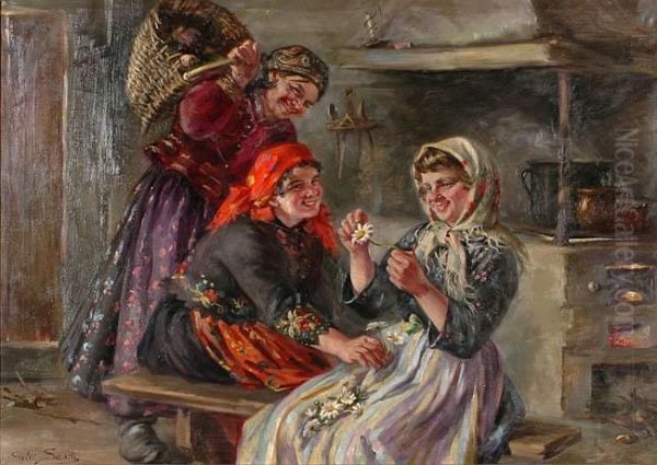 Wrozby Oil Painting by Sylweriusz Saski