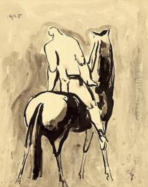 Reiter Oil Painting by Edwin Scharff
