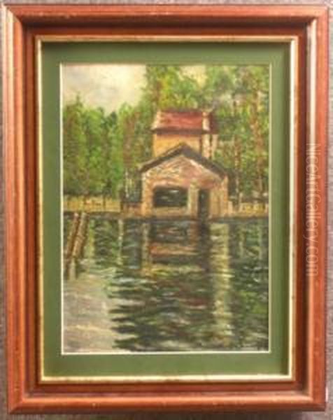 Casa Sul Lago Oil Painting by Vincenzo Schiavio