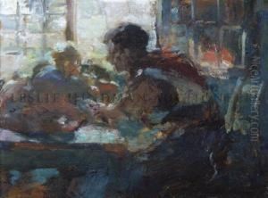 Mother And Child By Sunlit Window