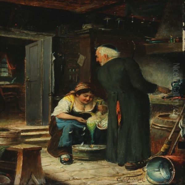 Gute Aussigt Oil Painting by Carl Schleicher