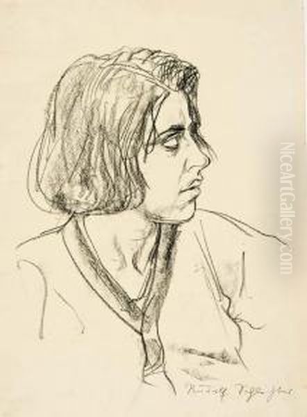 Junges Madchen Oil Painting by Rudolf Schlichter