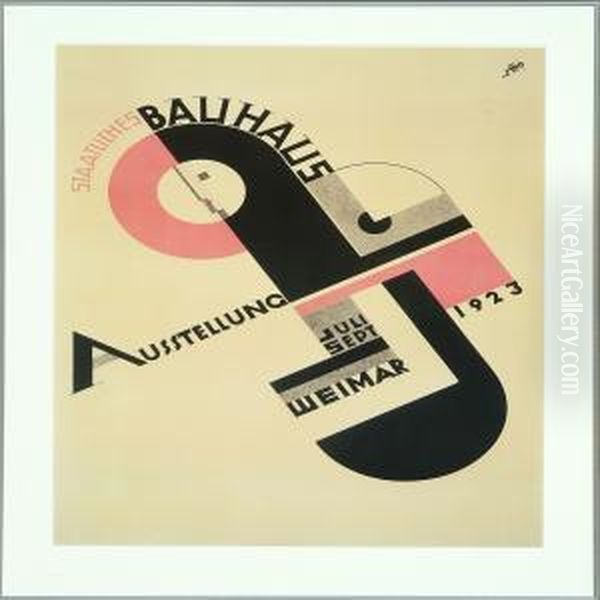Staatliches Bauhaus Austellung Weimar Oil Painting by Joost Schmidt