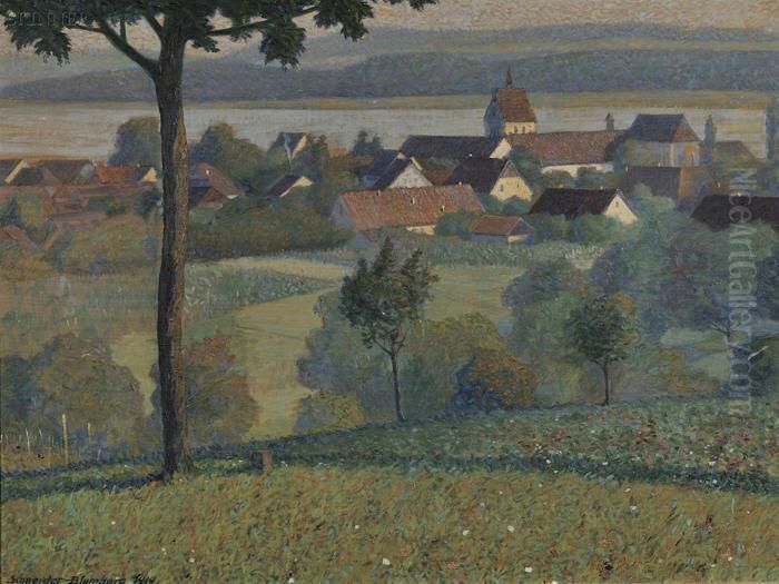 Insel Reichenau, 
Mittelzell Oil Painting by Bernhard Schneider-Blumberg