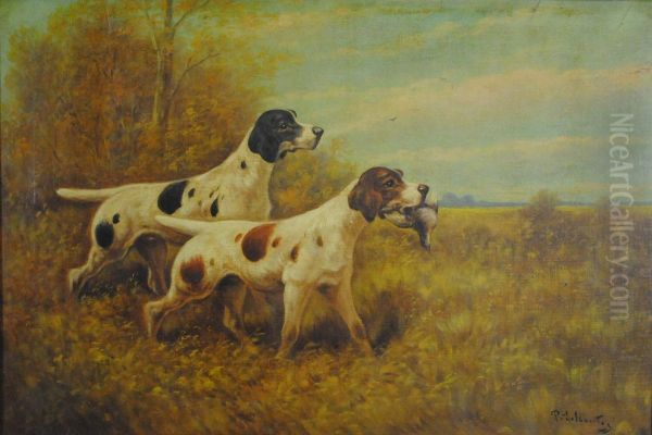 Chiens De Chasse Oil Painting by Hermanus Petrus Schouten