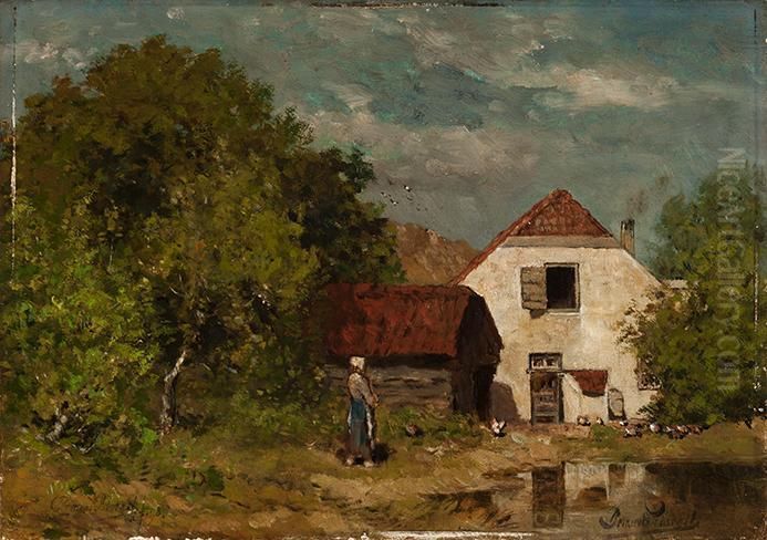 A Summer Day On The Farm Oil Painting by Bernard Schregel