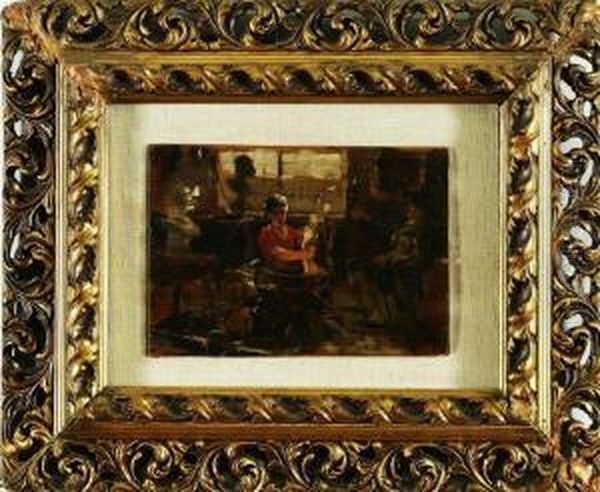 Interno Oil Painting by Eugenio Scorzelli