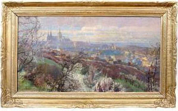 Pohled Na Hradeany Z Petoina Oil Painting by Jaroslav Setelik