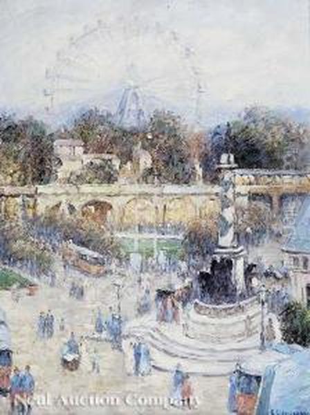 Ferris Wheel,paris Oil Painting by Gail Corbett Sherman