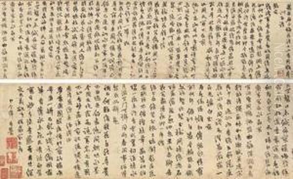 Twelve Poems Of Plum Blossom Oil Painting by Jin Shi