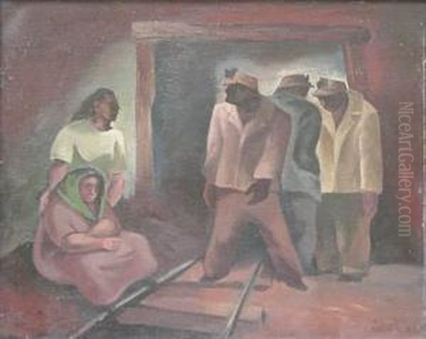 In The Mines- Oil Painting by Harold M. Sichel