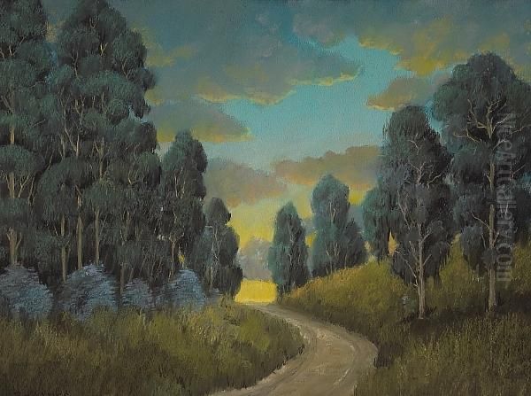 A Bend In The Road Oil Painting by Edwin C. Siegfried