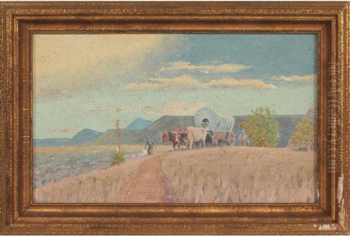 Wagon On A Trail Oil Painting by Wallace Simpson