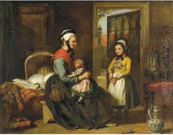 A Dutch Family Oil Painting by William Simson