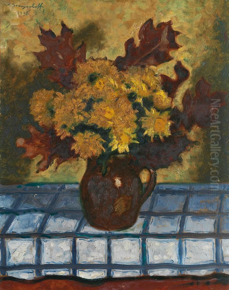 La Nappe A Carreau Oil Painting by Nicolas Sinezouboff