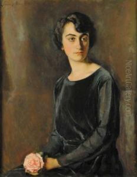 Ritratto Di Margherita Troilo Oil Painting by Carlo Siviero